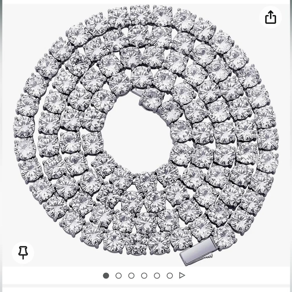 6mm round cubic zirconia tennis necklace 16”
